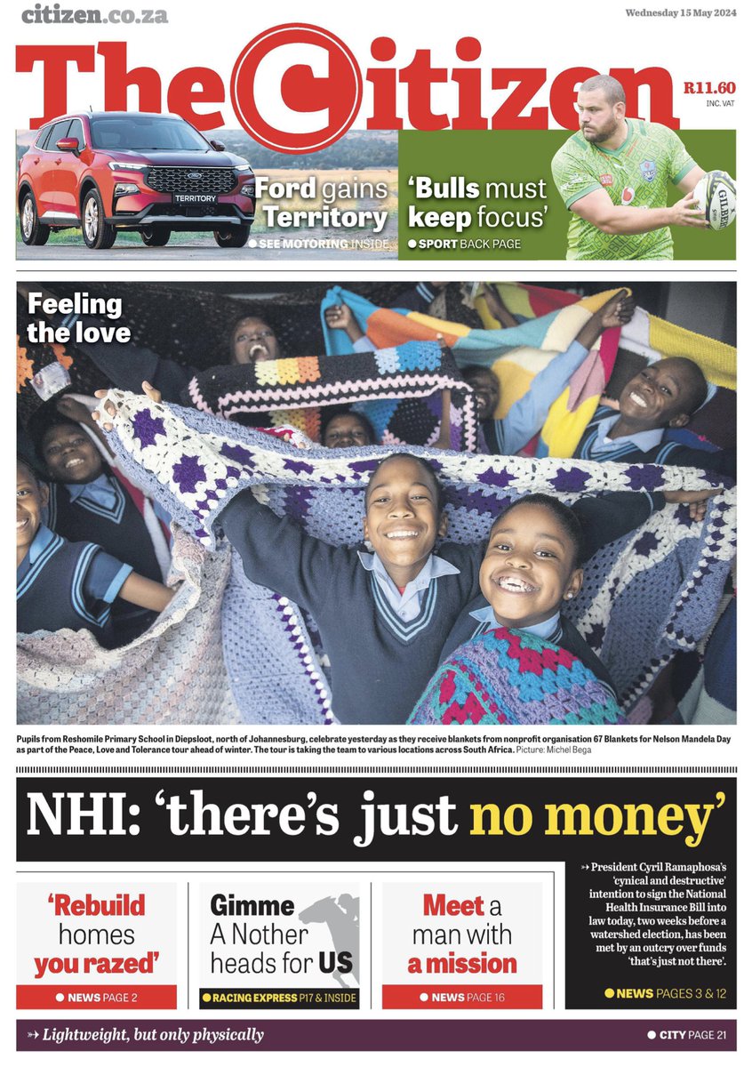 The Peace, Love, Tolerance Road Trip arrives in Diepsloot.

Please read full article below.
citizen.co.za/multimedia/24-…

Thank you to <a href="/TheCitizen_News/">The Citizen News</a> for your AMAZING blanket coverage and support.

#67Blankets
#peacelovetolerance
#SharingTheWarmth
#TheCitizenNews
<a href="/Carolyn_Steyn/">Carolyn Steyn</a>