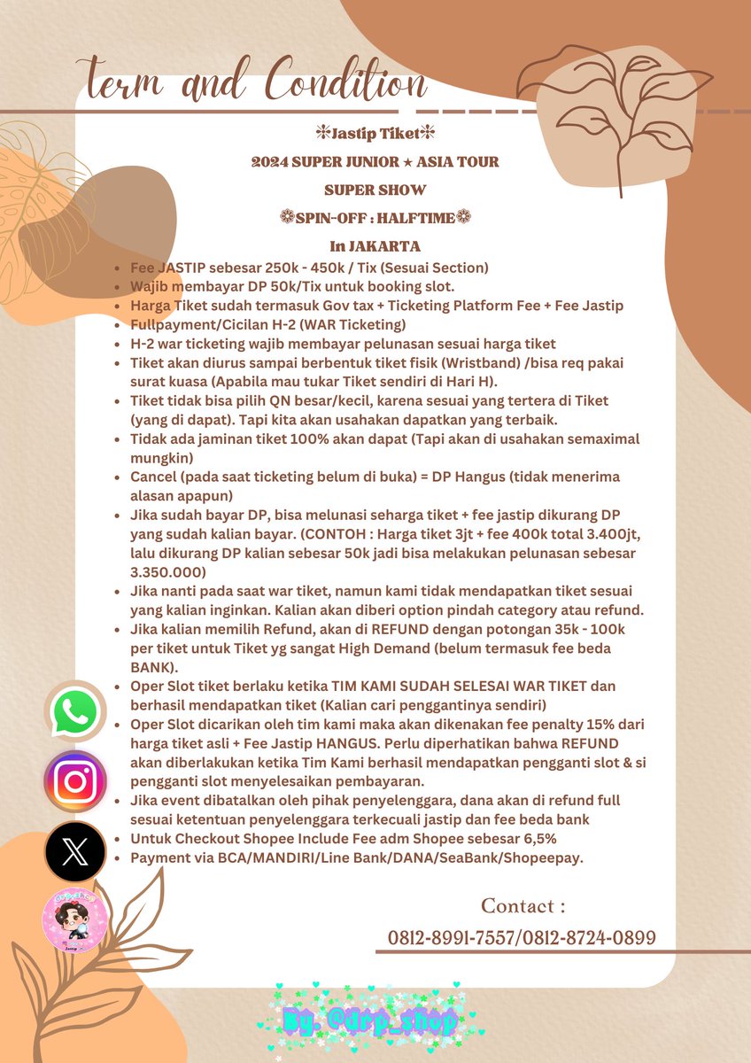 drp_shop's tweet photo. HELP RT❤

❁2024 SUPER JUNIOR ٭ ASIA TOUR SUPER SHOW “SPIN-OFF : HALFTIME”❁ In JAKARTA
Bookslot : 50k/Tix

Gform : https://t.co/lWIBDgxCeM

✅Trusted 100%
✅Berpengalaman WAR
✅Dijamin Aman
✅G.O
❌HNR
📍Jakarta Barat

#WTS #WTB #JASTIP #SUJU #SPINOFF_HALFTIME #SUPERJUNIOR https://t.co/BUcpSk2iQJ
