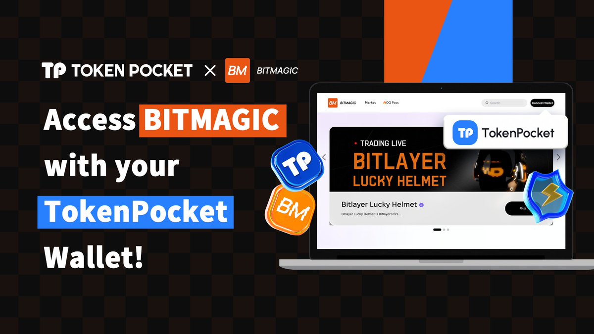 🆕 @bitmagic_nft now fully supports #TokenPocket login on @BitlayerLabs! ✅BitMagic is the first original NFT launchpad and marketplace on #BTC @BitlayerLabs, enhancing the liquidity and scalability of #Bitcoin Assets on Layer2. 🔥You can easily access BitMagic with your