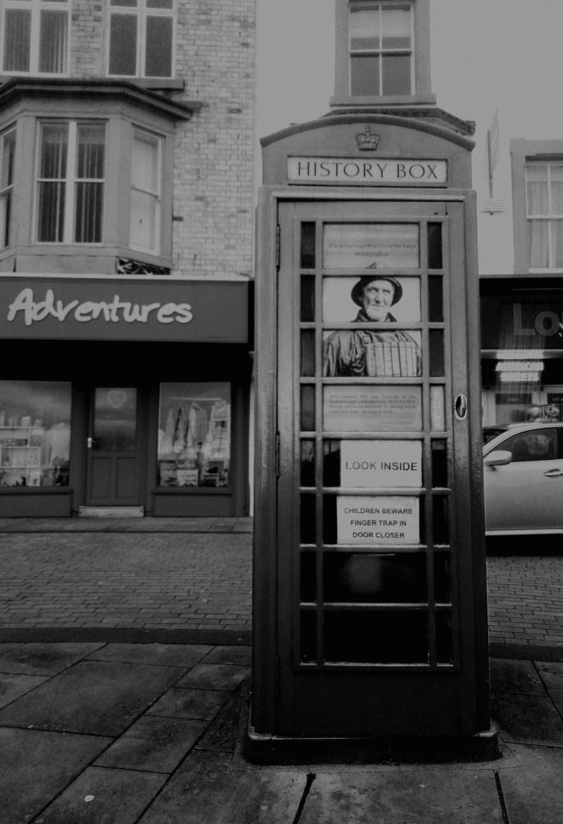 #WindowsOnWednesday
#blackandwhitephotography
#history #box
#Scarborough #seafront
#old #phonebox