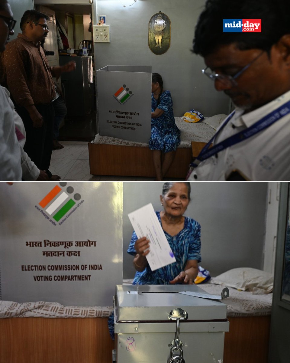 Election Commission officials conducted home voting for senior citizens in Mumbai's Mahim area on Wednesday 15th May'24. PC: @raje_ashish #LokSabhaElections2024 #Elections #Elections2024 #LokSabha #MaharashtraLokSabhaelections2024 #mahim #mumbai #mumbainews #mumbainewsupdate