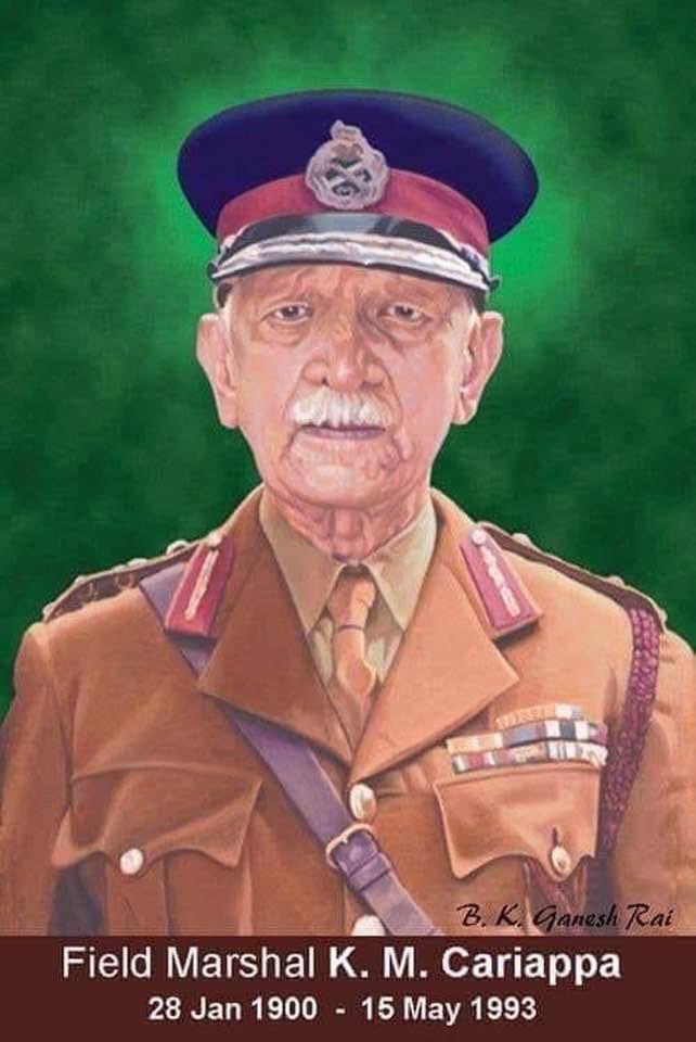 Sir was awarded #OBE for pushing Japanese back from Arakan. He raised 'Barhe Chalo' paltan 17 Rajput, the first unit to be raised by an Indian Officer. Tributes to the #Kipper sir FIELD MARSHAL KM #CARIAPPA First Indian Commander- in-Chief of the #IndianArmy . #KnowYourHeroes