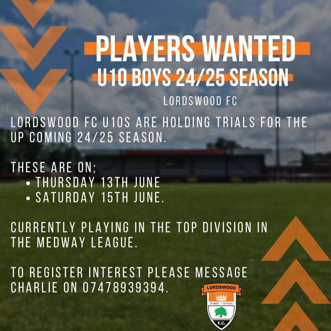 Lordswoods U10s are looking for players!