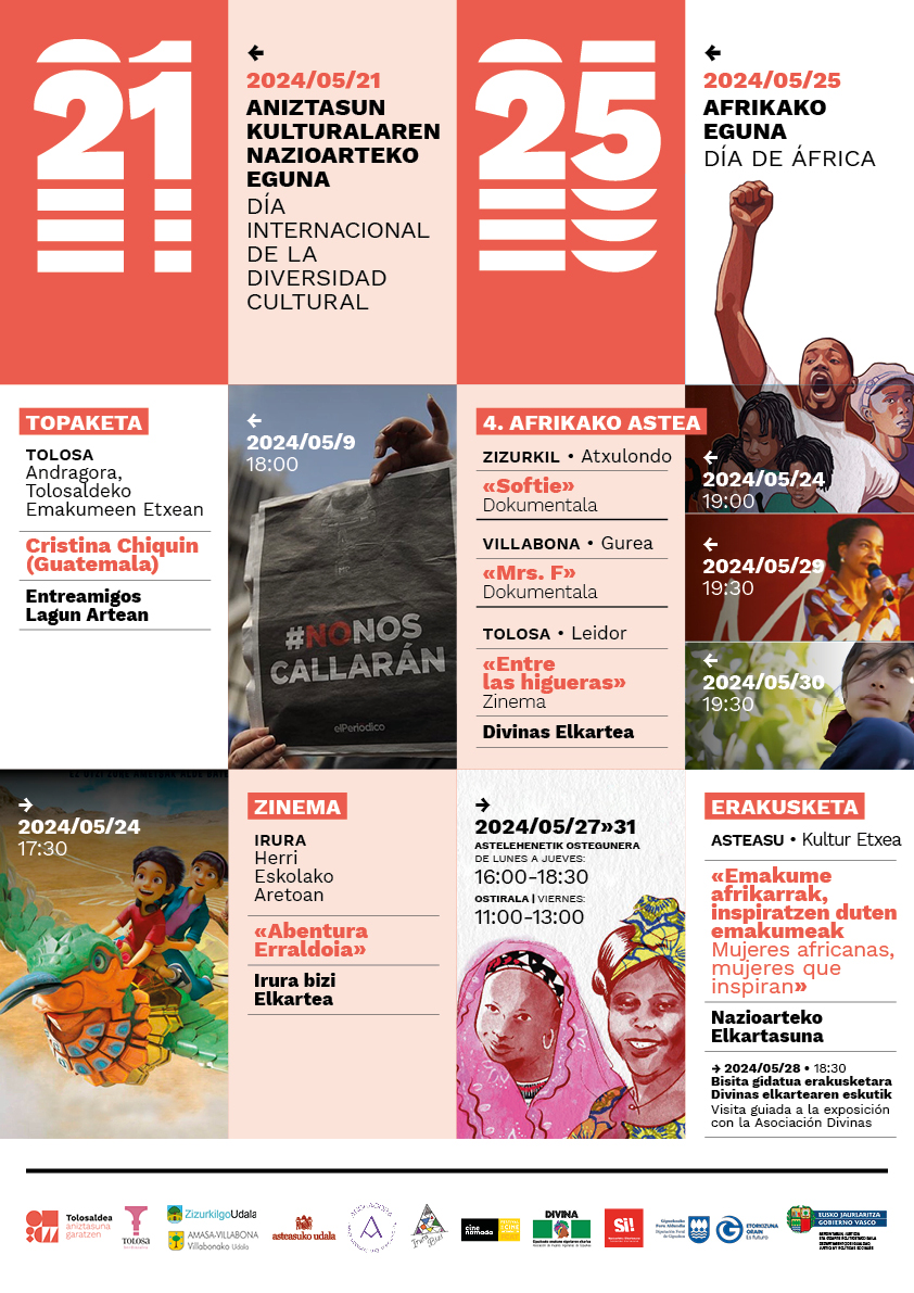 🌍Os compartimos las actividades impulsadas por organizaciones africanas de Gipuzkoa con motivo del Día de África el próximo 25 de mayo⬇️