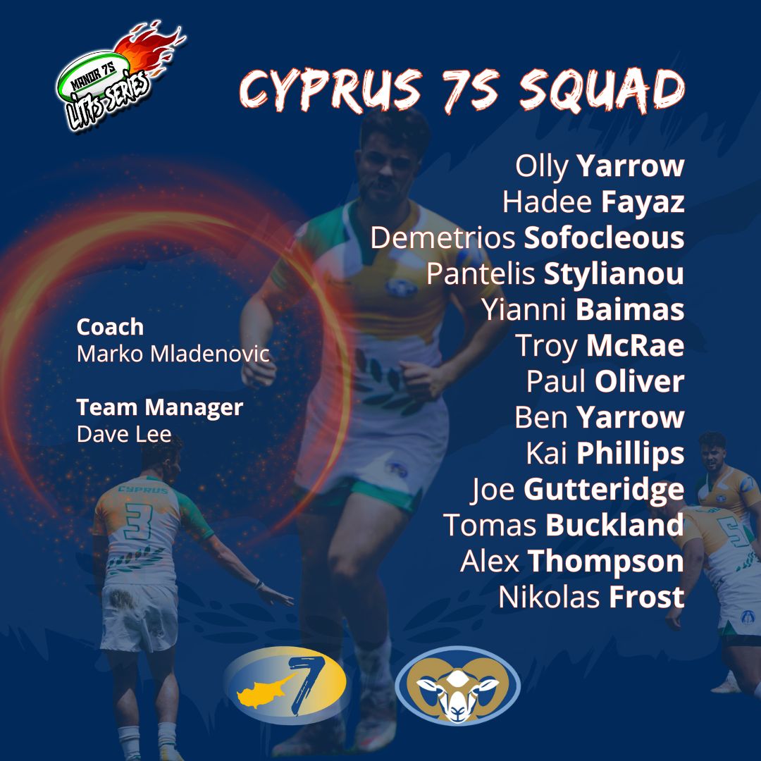 Here is your Cyprus 7s squad travelling to London for the @lit7s Manor 7s this Saturday 💪 Get your FREE spectator tickets here tinyurl.com/4r75j7bj #CyprusRugby #MightyMouflons #Cyprus7s #lit7s #lit7sseries