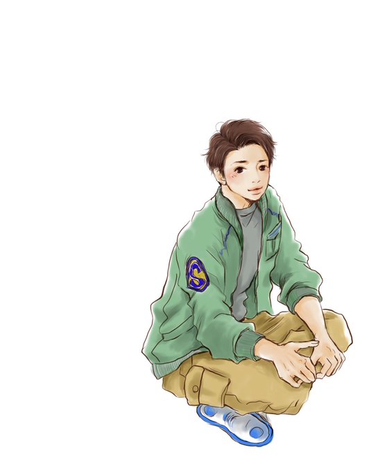 「brown hair green jacket」 illustration images(Latest)