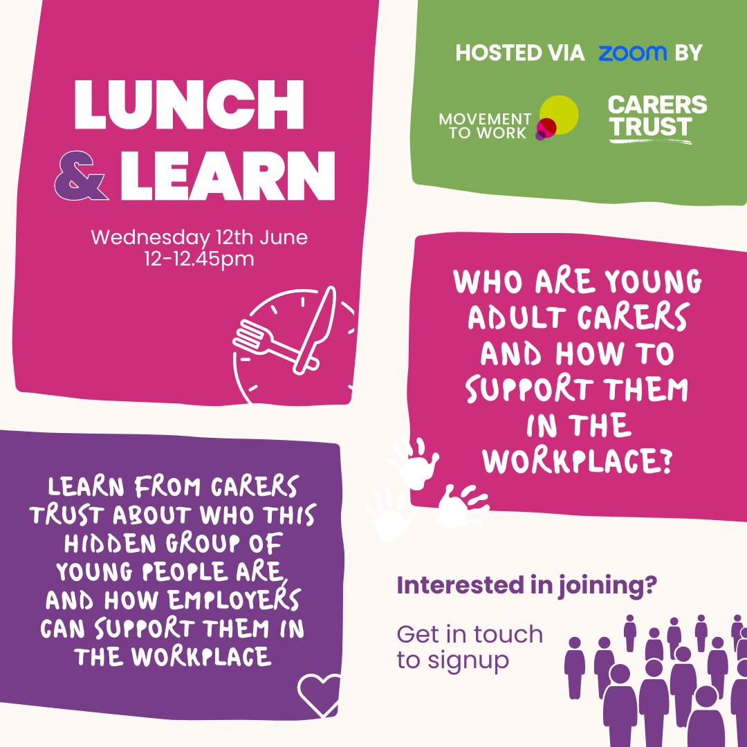 Co-hosted with our charity partner @CarersTrust, join us to learn about this hidden group, their barriers to employment, and why they're an invaluable talent pool. Limited spots available, RSVP to Lauren O'Neill at lauren.oneill@movementtowork.com. movementtowork.com/lunch-and-lear…