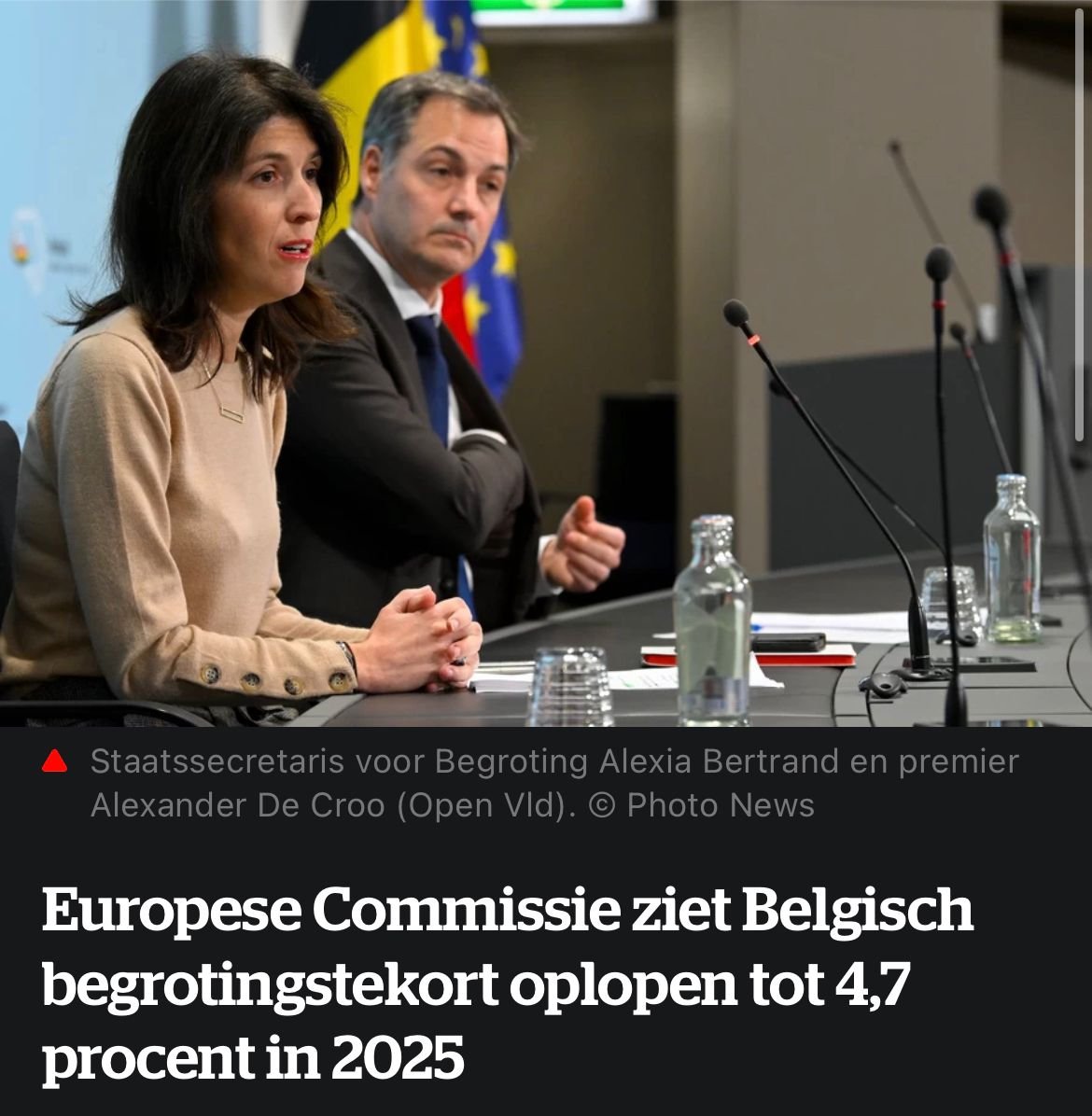 De regering-De Croo liet een begrotingstekort na dat zonder ingrijpen elk jaar verder zal exploderen. Met als gevolg nog hogere rentes en dus nog meer schulden. Een dodelijke negatieve spiraal die de welvaart van ons allen ernstig bedreigt. @de_NVA is de énige partij die met een