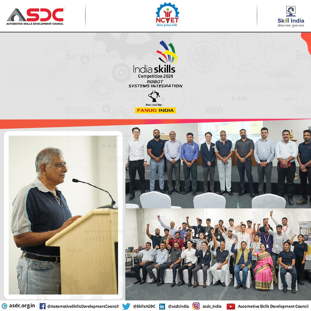 Highlights from the Inauguration ceremony in the presence of Mr. FR Singhvi, President ASDC for India Skills 2024 at Bangalore with support from FANUC as our industry partners for Robot System Integration. #Indiaskills #skillindia #AutomotiveIndustry #fanuc #industrypartners