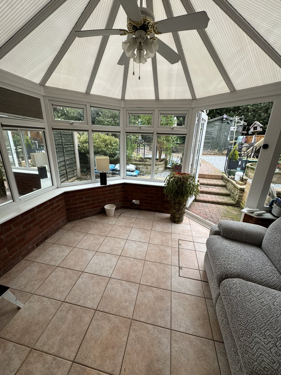 Finally getting my conservatory cleaned inside and out today along with windows & guttering at the back of the house. It’s tidy but it’s been neglected for a while (priorities and all that). It’s such a lovely room to sit in the summer so it’ll be nice a fresh 👍🏼