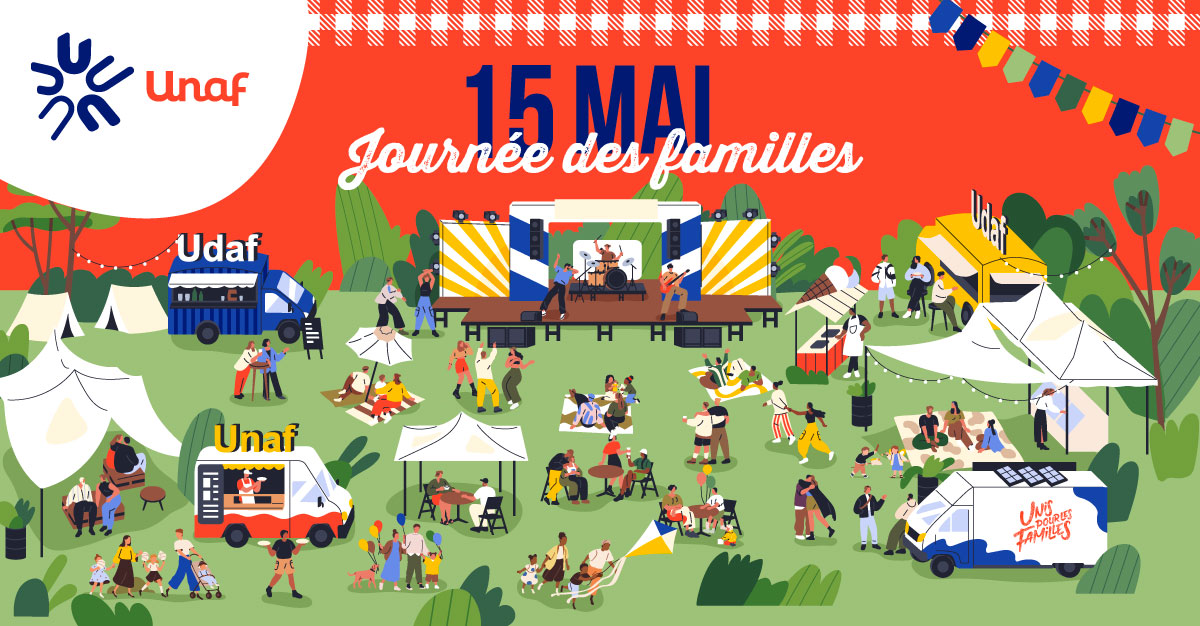 Célébrons les : - 18,5 millions de familles qui vivent en France, - 6 000 assos familiales qui les accompagnent - milliers bénévoles et salariés du réseau Unaf-Udaf-Uraf qui défendent les intérêts des familles et leur proposent des services pour améliorer leur quotidien.
