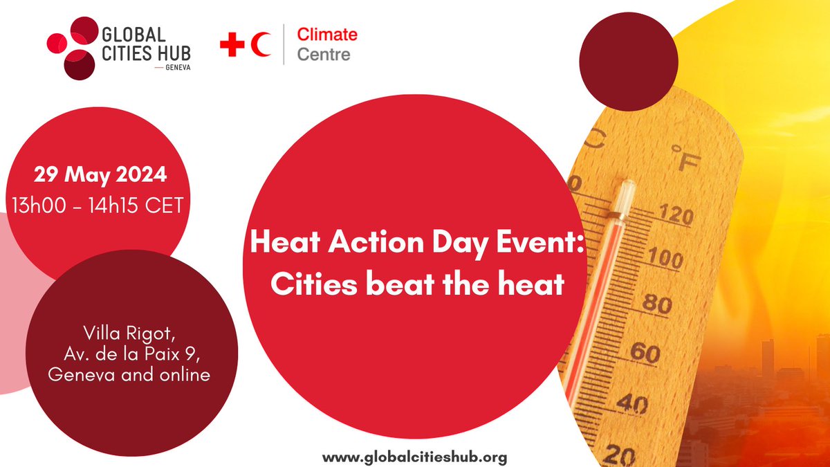 🌡️ As temperatures soar globally, cities are on the frontline against heatwaves.  Join us on 29 May for an insightful discussion on how cities are beating the heat and tackling socio-economic inequalities exacerbated by extreme weather. 👉 Register: globalcitieshub.org/en/heat-action…