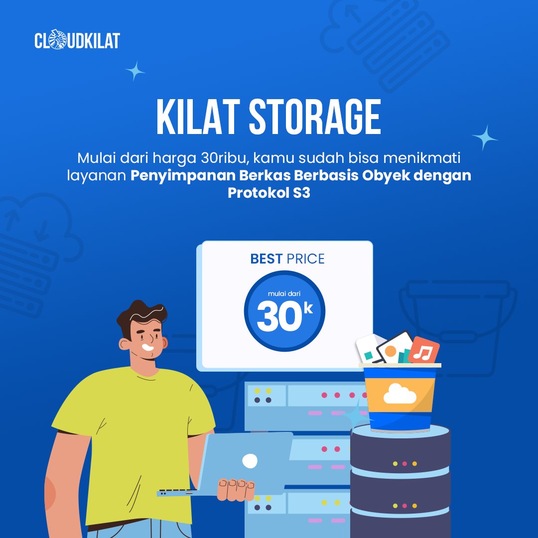 Dengan menggunakan teknologi Cassandra dan Hadoop sebagai fondasi arsitektur server yang terdistribusi, Kilat Storage menjadi solusi untuk Penyimpanan Berkas Berbasis Objek yang handal, cepat, dan tidak mahal.

#CloudKilat #KilatStorage #StorageS3 #ObjectStorage #cloudcomputing