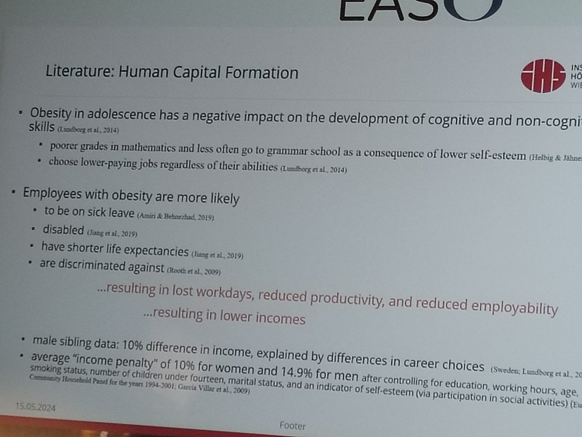 @EASOobesity A helpful literature review on human capital formation, from Stephanie Reitzinger @IHS_Vienna #ECO2024