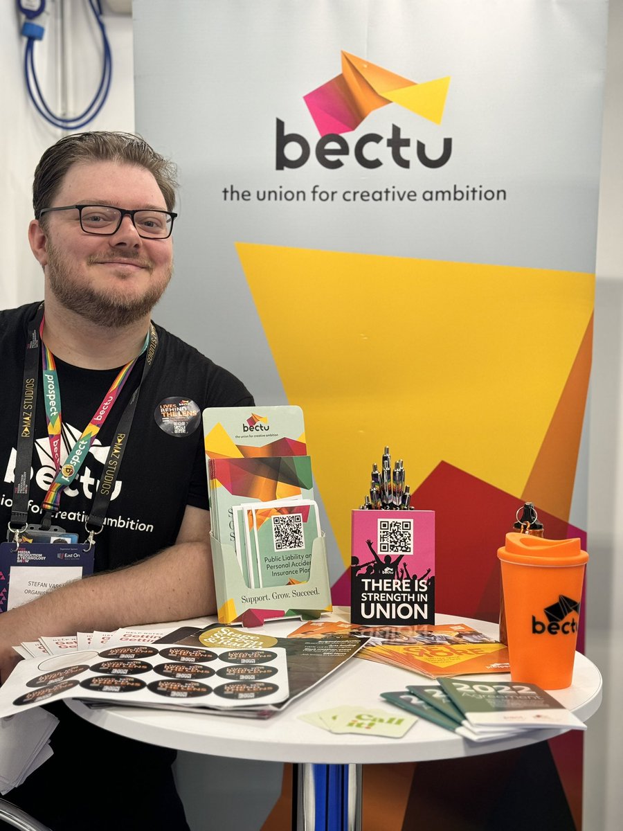 Smiling faces @bectu #broadcasttechnologyshow campaigns for better lives behind the lens