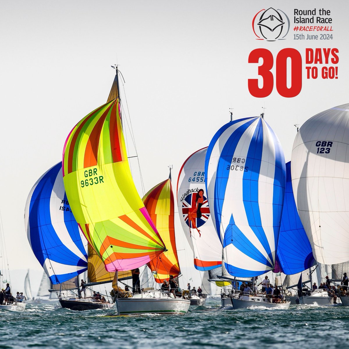 Just 30 days to go until the most iconic yacht race in the world! Take part or enjoy the spectacle on 15 June. Visit roundtheisland.org.uk for more info. Standard Entries end at 23:59, Sat 1 June #roundtheisland @ISC_Cowes #raceforall