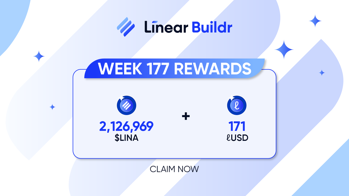 Reminder: $LINA and $LUSD rewards have been distributed, please claim these rewards via buildr.linear.finance at your earliest convenience. #Linear #BNBChain #BNB