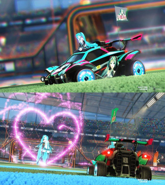 (Actual) miku fact of the day: Hatsune Miku is in the Chinese version (and only the Chinese version, for some reason) of Rocket League
