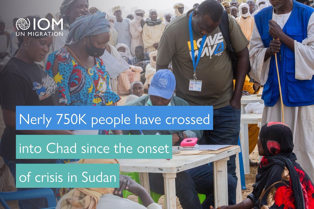 Since the onset of the crisis in Sudan, Eastern Chad faces a significant displacement of people fleeing violence.  Read our latest update on IOM's emergency response. 👉 t.ly/Gk1IB