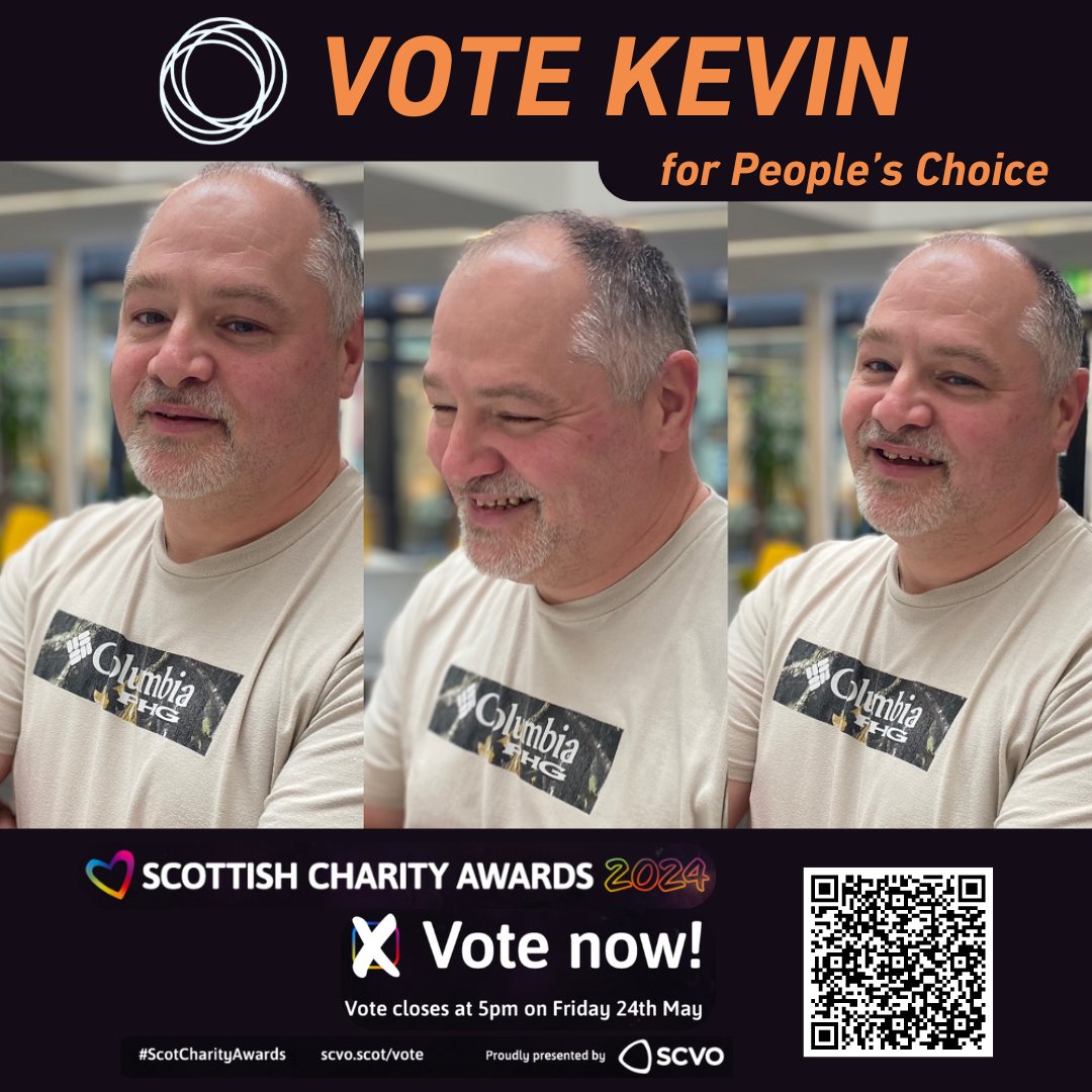 VOTE KEVIN as GCP People's Choice TODAY ❤ Kevin, our Volunteer Manager, has been shortlisted for the @SCVO Awards for Employee of the Year. All finalists are also entered into the People’s Choice category, so you can VOTE KEVIN too! 🙂 VOTE HERE - scvo.scot/scottish-chari…