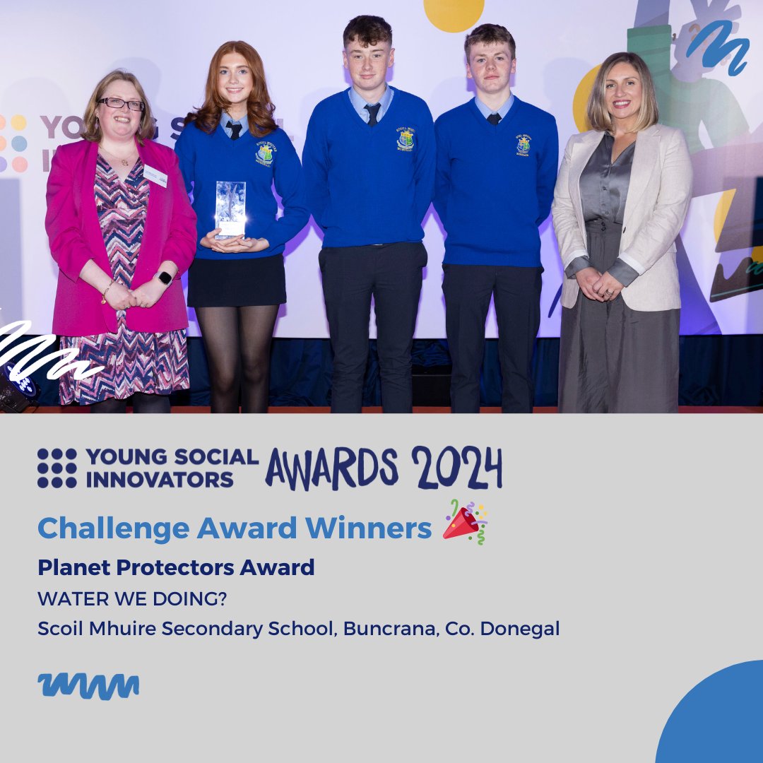 Congrats to 'WATER WE DOING?' YSI Team from Scoil Mhuire Secondary School for winning the 'Planet Protectors' Award! 🏆 They're tackling urban effects on water quality with innovative projects like rainwater gardens and EU funding applications for marine education. 🌊💙