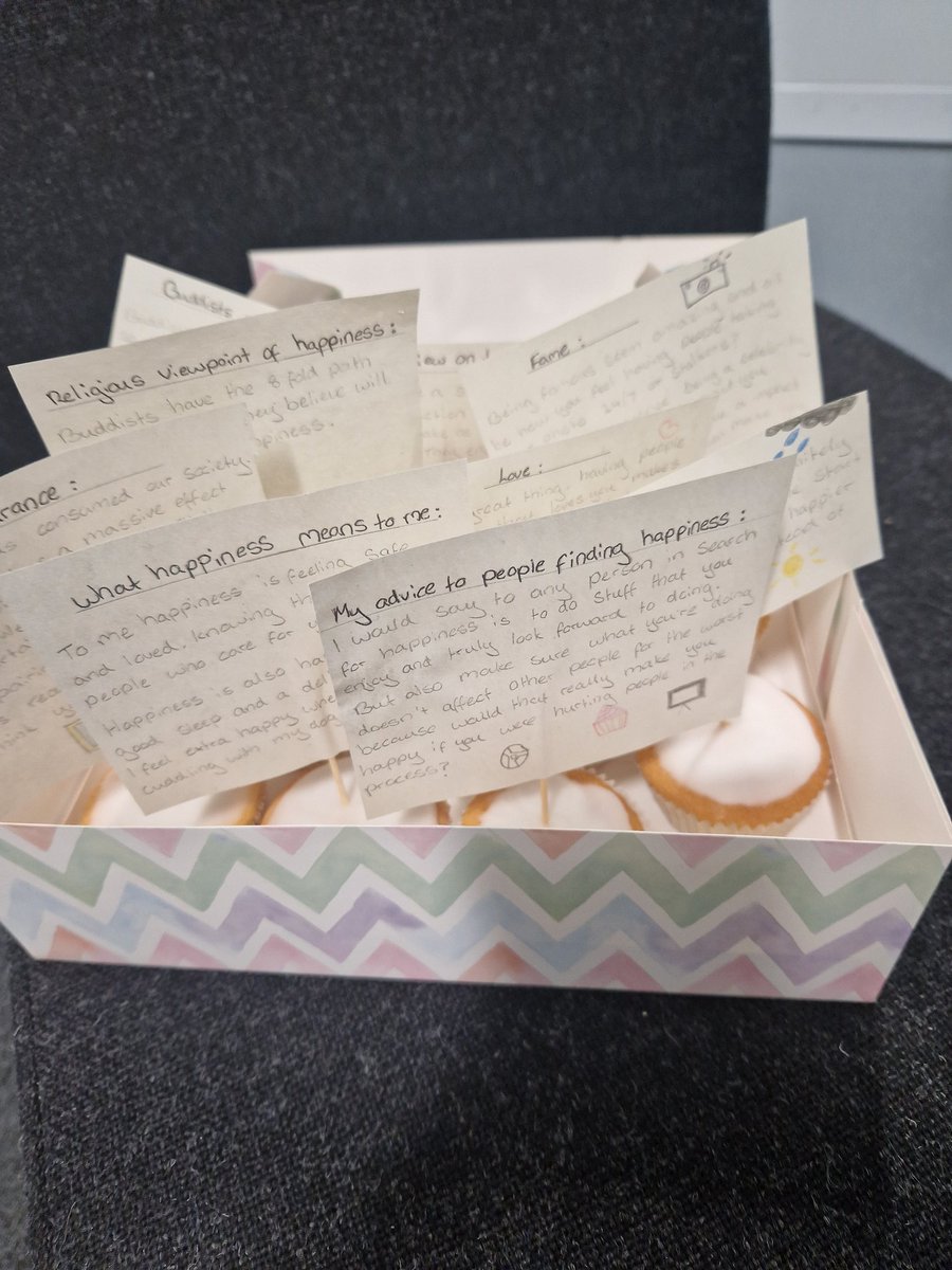 An excellent example of our 'Quest for Happiness' project from one of our amazing S2 pupils 🧁