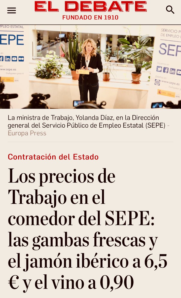 🛑🫵Para los meros mortales sube 4,7% la inflación en alimentos 🛑🫵Pero para los del #SEPE la ministra comunista #YolandaDíaz ha negociado precios especiales 🛑🫵Algún ingenuo pensó que todos los españoles reciben igual trato ⁉️