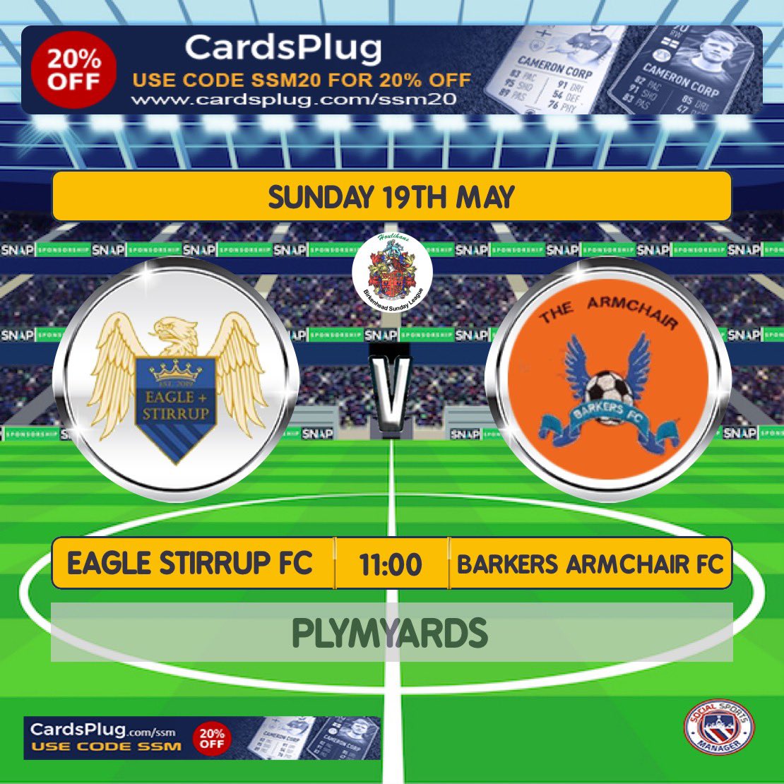 Eagle & Stirrup FC (@eagleandstirrup) on Twitter photo After last nights fixture was called off, a good weeks rest and some players back from holiday and injury we come against <a href="/BArmchairFC/">Barker's Armchair FC</a> who after the last game was 3-3 we look to put things right and go that one step closer to promotion, up the eagleπ¦
After last nights fixture was called off, a good weeks rest and some players back from holiday and injury we come against <a href="/BArmchairFC/">Barker's Armchair FC</a> who after the last game was 3-3 we look to put things right and go that one step closer to promotion, up the eagleπ¦