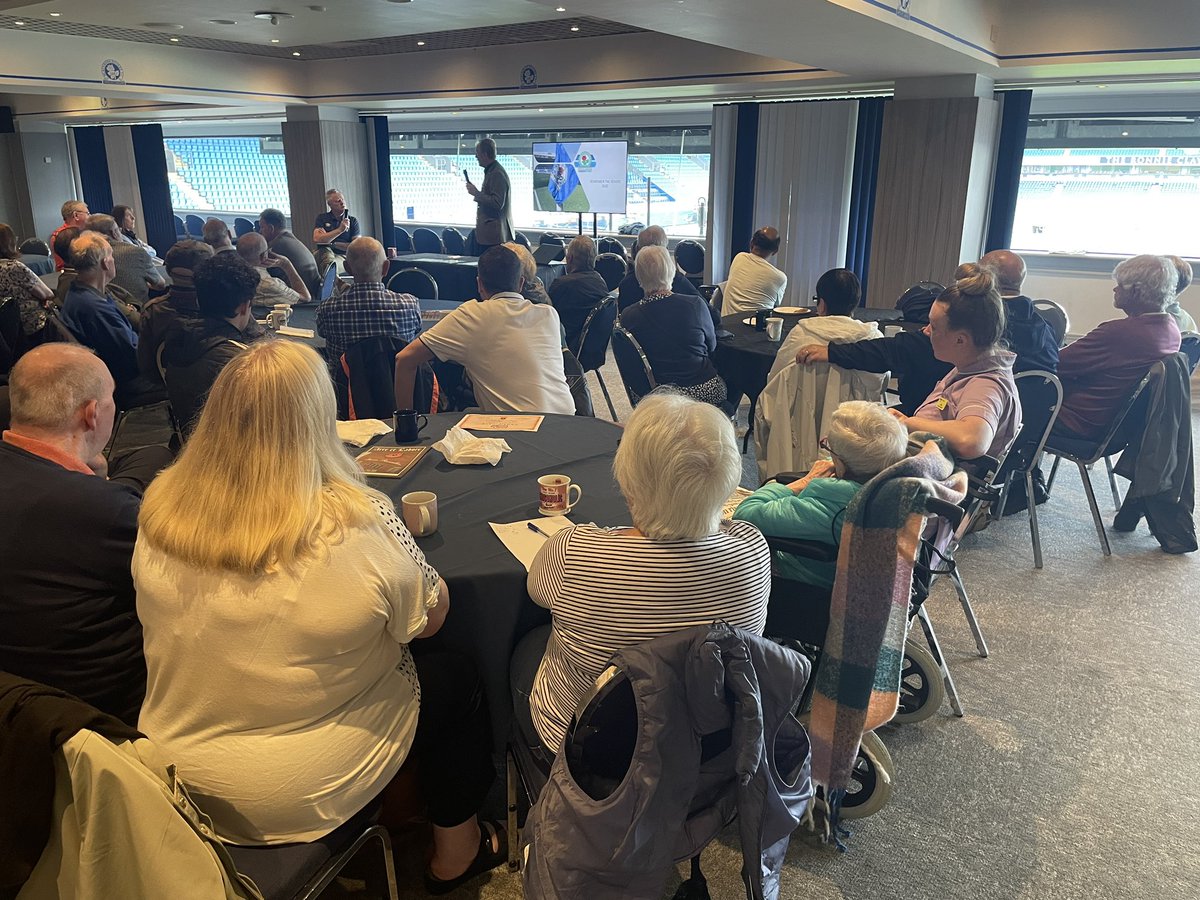 🔵Former @Rovers youth team and First Team player Tim Parkin has joined us at Remember the #Rovers this morning to tell us stories of his football career in England, Sweden and America as well as time as a police officer! #BRCTInclusion #BRCTHealthandWellbeing | @AgeUKBwD