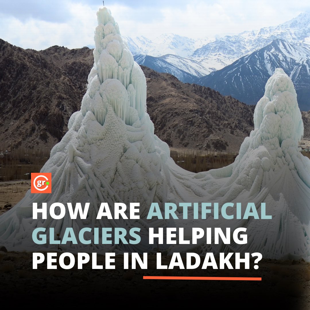 In the high mountain desert region of Ladakh, where scarce precipitation and dry summers pose a major challenge for agriculture, an innovative solution has emerged – Artificial Glaciers!  

groundreport.in/environment/ar…

#IceStupas #WaterConservation #ClimateResilience