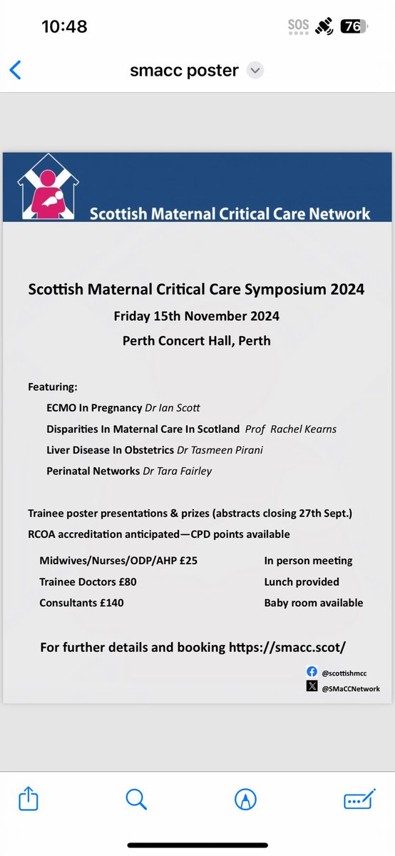 Brilliant multidisciplinary meeting sharing learning and experience of maternal critical care hosted by @SMaCCNetwork in the heart of Scotland