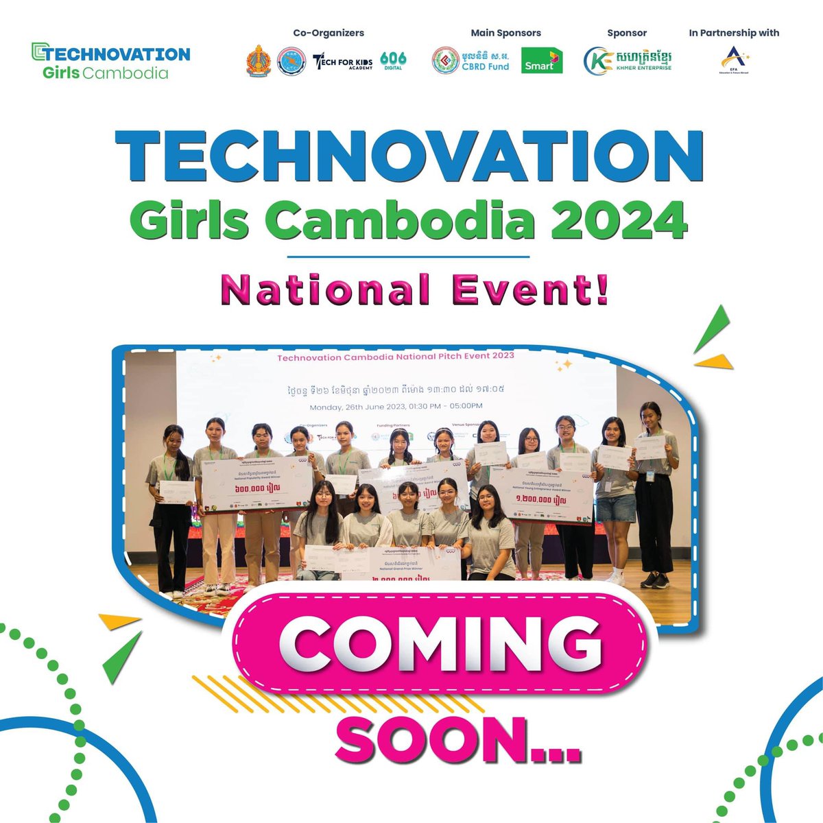 Exciting times ahead! 🎉 

The @technovation Girls Cambodia 2024 National Event is coming soon! 

Let’s inspire and empower the next generation of female tech innovators. @TechforKidsAcad  @SmartAxiata