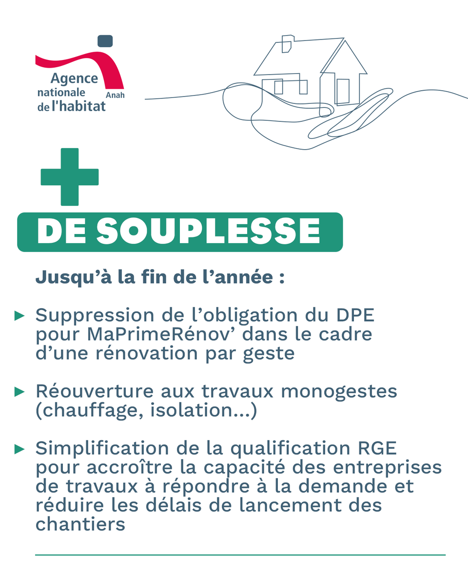 ANAH_Officiel's tweet photo. [C'est l'actu !] 📅 L'assouplissement de #MaPrimeRénov' entre en vigueur aujourd'hui ! 
Déposez-vos dossiers sur https://t.co/SIgWtXfJde https://t.co/fZiotuFy03
