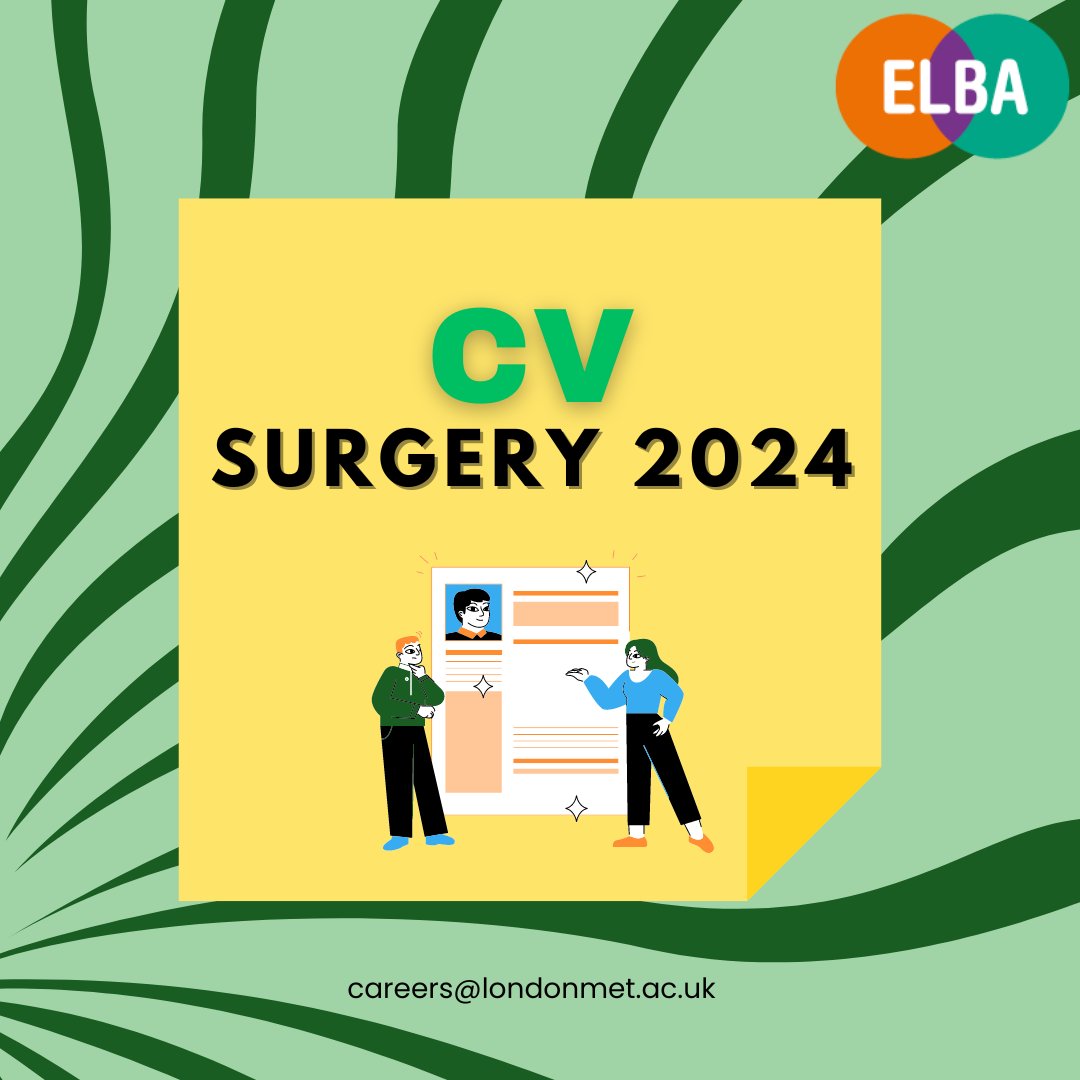 📝✨ Want your CV to shine? Join ELBA's CV Surgery 2024! Get expert feedback from business pros to make your CV stand out to employers. Email us your CV & boost your chances of landing your dream job! 🚀 #CVSurgery #CareerBoost #ELBA

Register here:
docs.google.com/forms/d/e/1FAI…