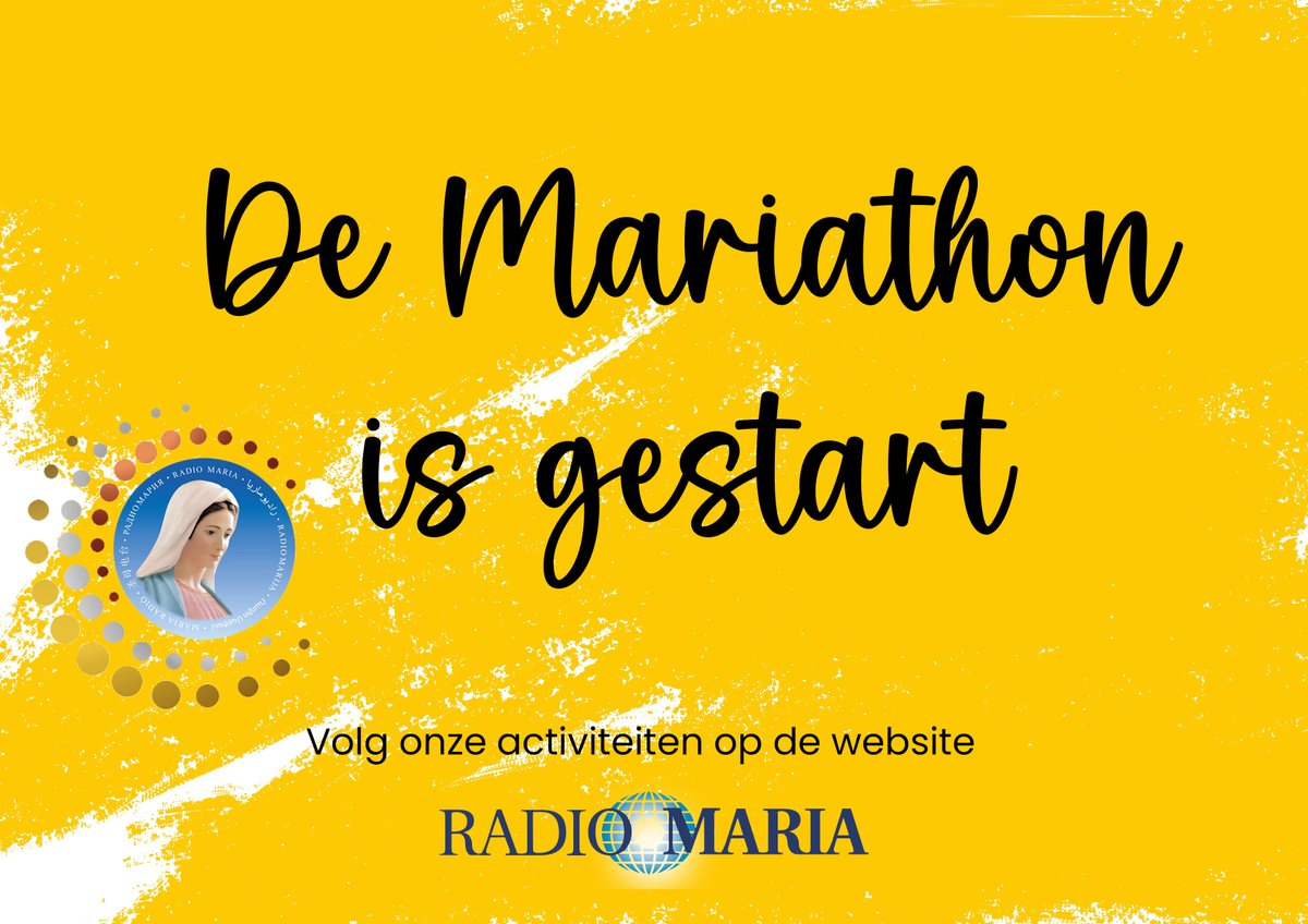 RadioMariaB's tweet image. Onze Mariathon is begonnen!  

Je kan al onze activiteiten volgen op: radiomaria.be 🔥
