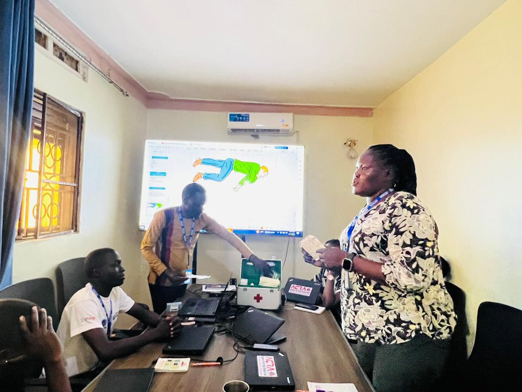 Today our Juba staff had a training on first aid, safety and security risk management at work place This is to help equip the team with life saving skills on providing first aid to everyone and everywhere. #SSOT #SSOX