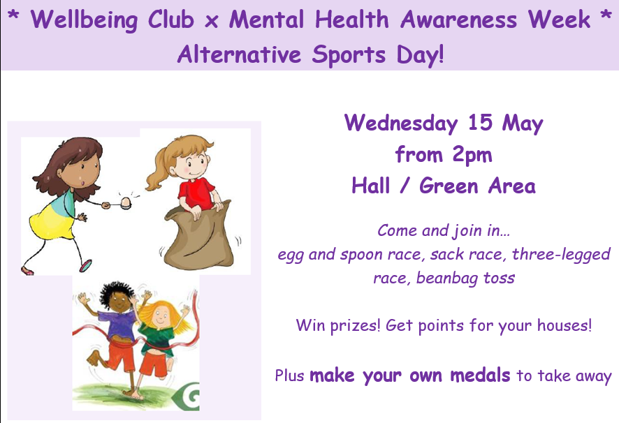 Today is the day of our Alternative Sports Day for #MHAW2024 Our students are limbering up for some fun physical activity at lunchtime as part of Wellbeing Wednesday during @mentalhealth awareness week. We can't wait to get moving 🏃‍♀️🤸‍♀️🎾🥄🥚
#NGHS #GDST #NGHSwellbeing