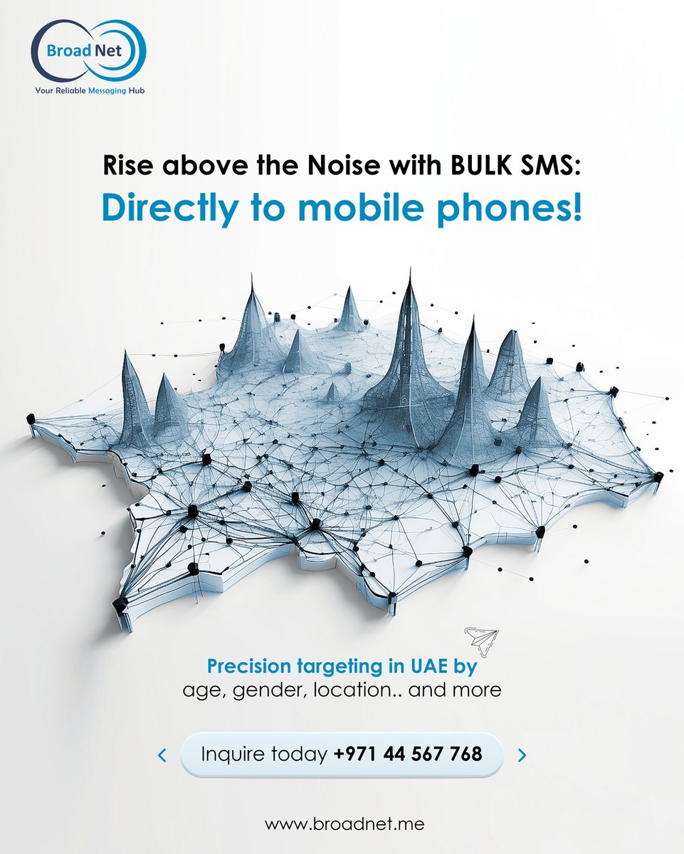 broad_net's tweet image. Rise above the Noise with BULK SMS: Directly to mobile phones!
Inquire today +971 44 567 768

#BULK_SMS #DatabaseMarketing #SegmentationStrategy #Mobile_advertising