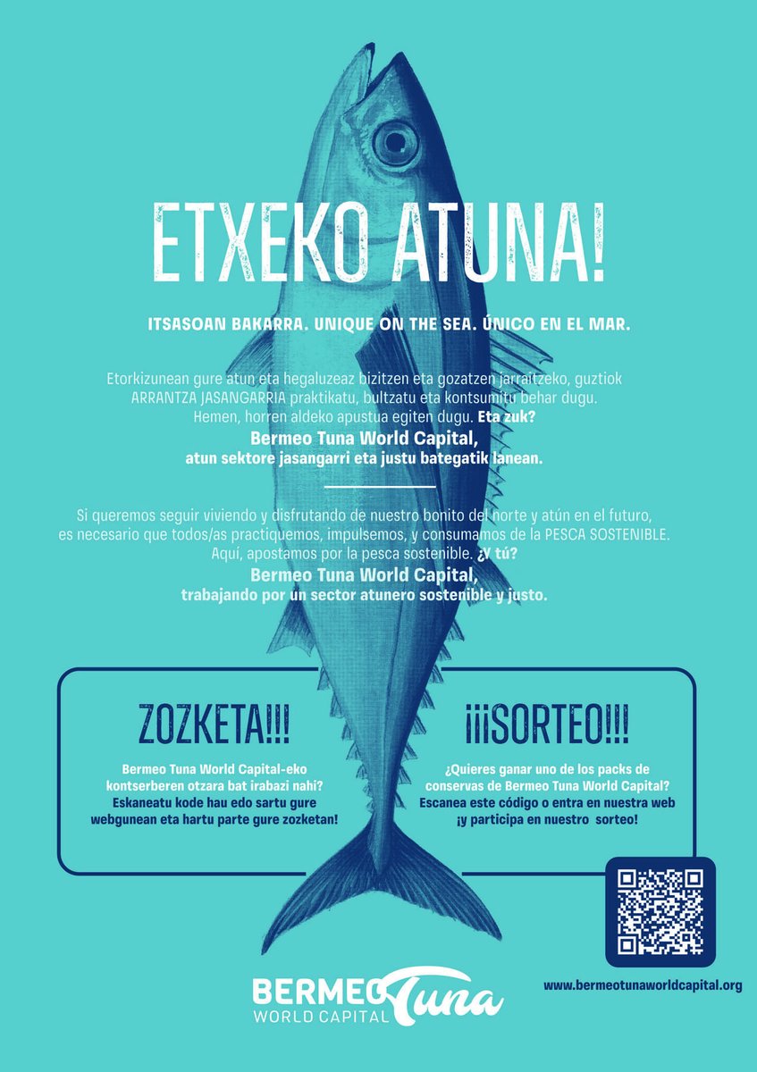 Este fin de semana, ¡llega la #ArrainAzoka de #Bermeo! En esta 30 edición, donde la #gastronomía vinculada al #pescado y al #atún - #bonitodelnorte es protagonista, desde BTWC lanzamos la campaña #ETXEKOATUNA.