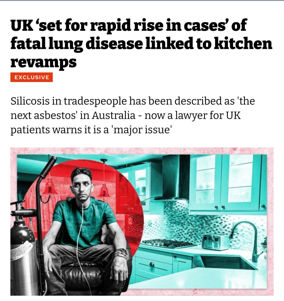 DIY and dig your grave! 😱 *'The first cases of silicosis among tradespeople who have worked with an artificial stone popular in modern kitchen worktops have been reported in the UK in recent months.'* *'The US state of California has also implemented emergency restrictions