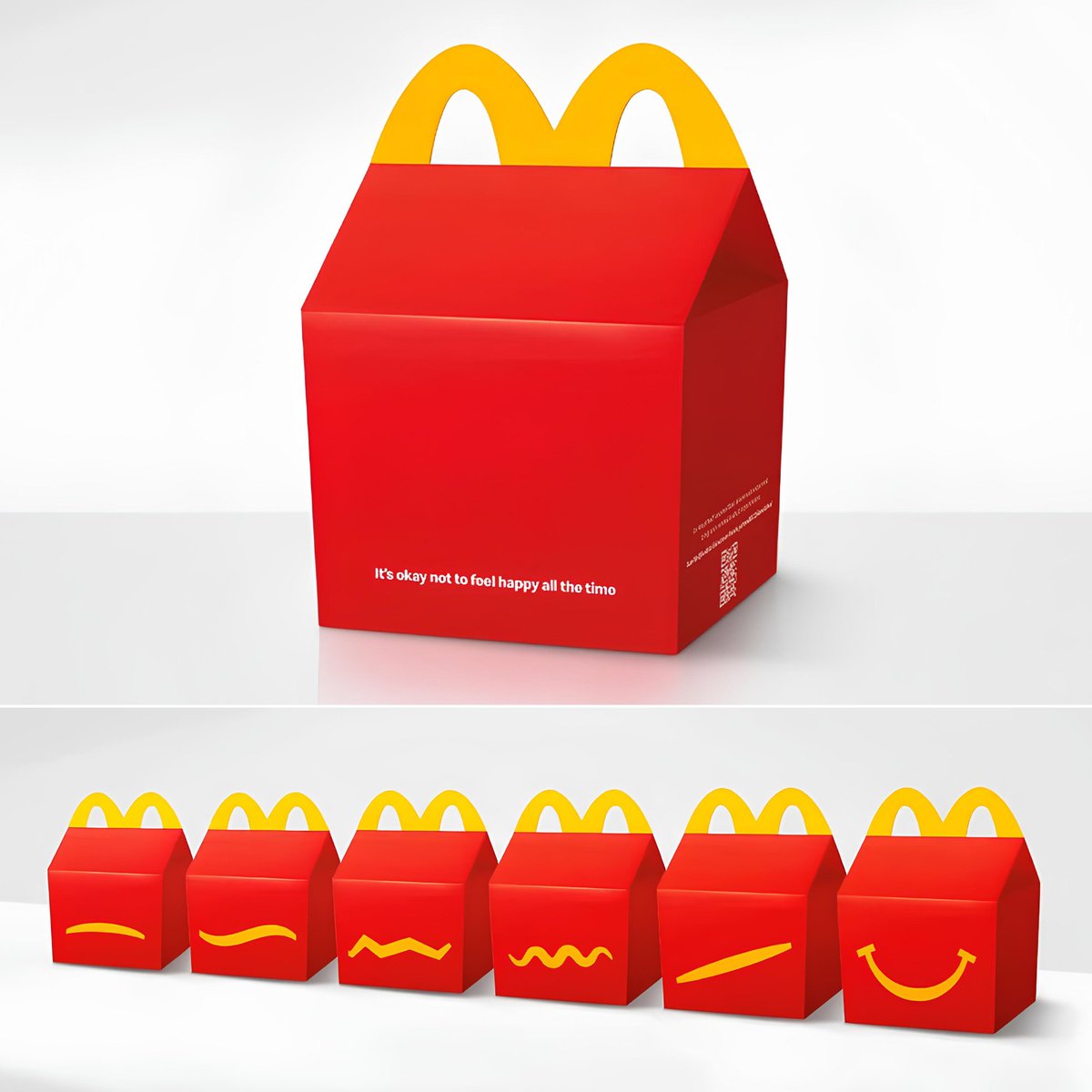 Au Royaume-Uni, McDonald’s retire le sourire de son Happy Meal pour sensibiliser sur la santé mentale des plus jeunes. Les enfants peuvent y coller à la place un sticker qui représente leur émotion du moment Plus d’infos : creapills.link/ba7