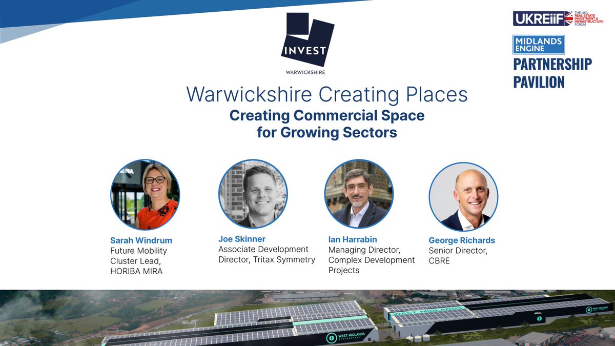 📣@InvestWarks at the #MidlandsEngine Partnership Pavilion 📅22/05, 09:30 📍Midlands Engine Partnership Pavilion @UKREiiF Learn how developers are creating spaces to support high-value sectors, w/ domestic & overseas investment, & how @Warwickshire_CC is supporting development