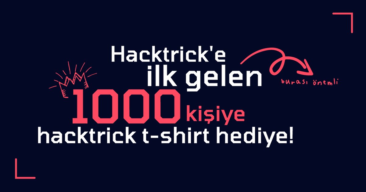 Hacktrick (@hacktrickconf) on Twitter photo 🎉 🎁 Hey hey hey! Haberiniz olsun, Hacktrick 2024'e ilk gelen 1000 kişiye sınırlı sayıda Hacktrick t-shirt hediye ediyoruz! 🎽
🚀 Acele edin ve yerinizi ayırtın: eu1.hubs.ly/H092-r40
#Hacktrick2024 💻👕 🎉 🎁 Hey hey hey! Haberiniz olsun, Hacktrick 2024'e ilk gelen 1000 kişiye sınırlı sayıda Hacktrick t-shirt hediye ediyoruz! 🎽
🚀 Acele edin ve yerinizi ayırtın: eu1.hubs.ly/H092-r40
#Hacktrick2024 💻👕