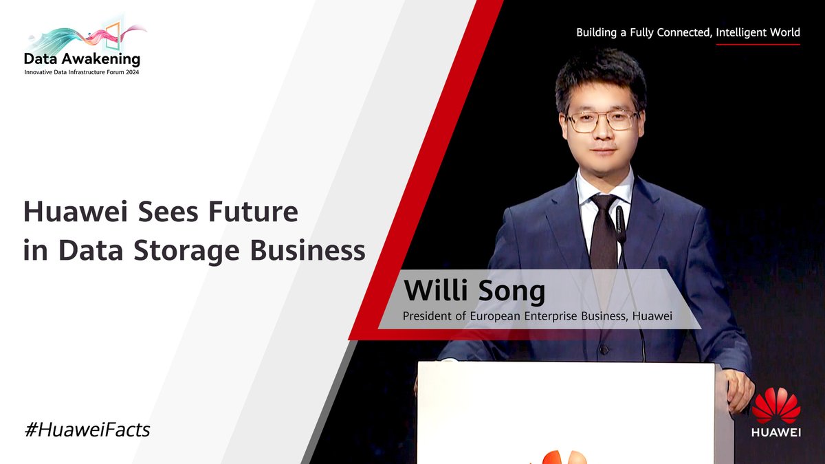 HuaweiEnt's tweet image. At #HWIDI, Willi Song, President of Huawei European Enterprise Business, and Dr. Peter Zhou, President of Huawei Data Storage, discuss how #GenAI shapes the future of data storage and unveil their vision of #DataAwakening in #HuaweiStorage: bit.ly/3WHtS8j #HuaweiFact