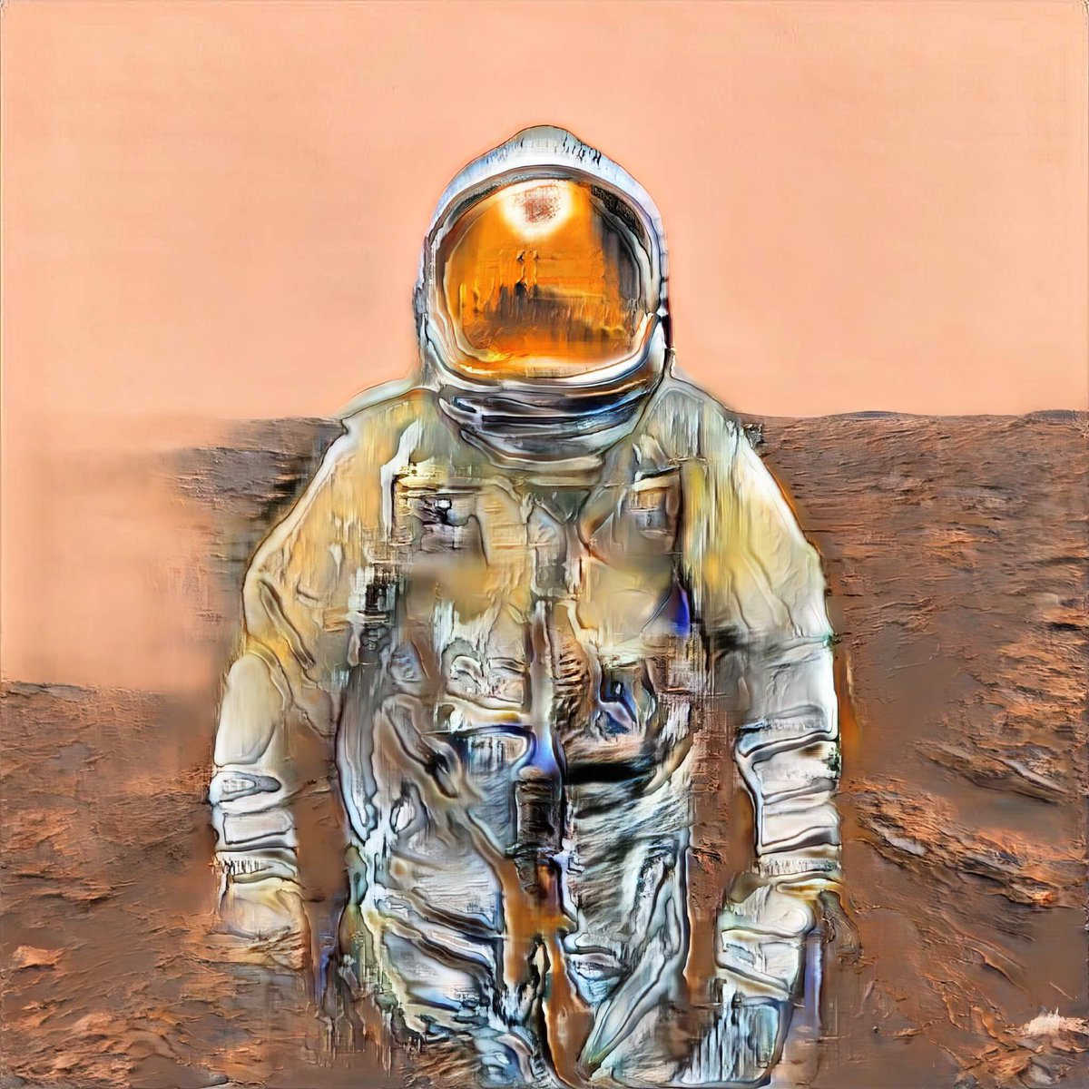 Marsonaut Marco @esaastro_marco . I will be the first Human on Mars. 🧑‍🚀😀🚀👽 to the Mars. . @nerocosmos x soulengineer (collab). . #astronaut #marsexploration #marslanding #cosmonaut #spaceman #mars #redplanet #marsmission #marsexpedition #taikonaut #collector #editions
