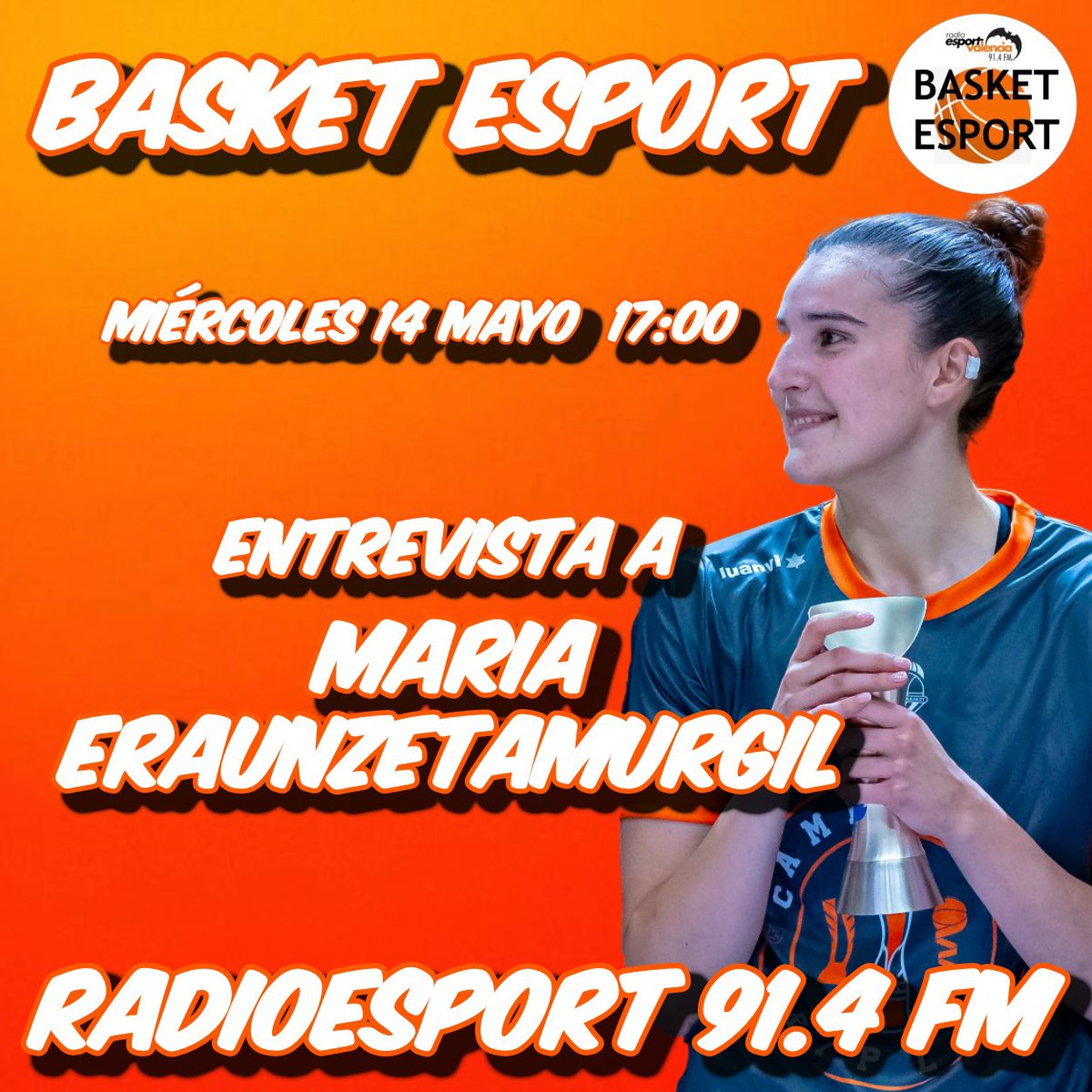 🚨PROGRAMA ESPECIAL🏀🍊

Esta miércoles tendremos en el estudio de #BasketEsport a una Campeona🏆 de #LFendesa y #CopaReinaLFEndesa con @valenciabasket como @mariaeraunzeta5

🤩Además nos trae algo muy muy chulo, ¡No os lo perdáis!🔝🔝

⌚️17:00

🎧91.4FM y radioesport914.com
