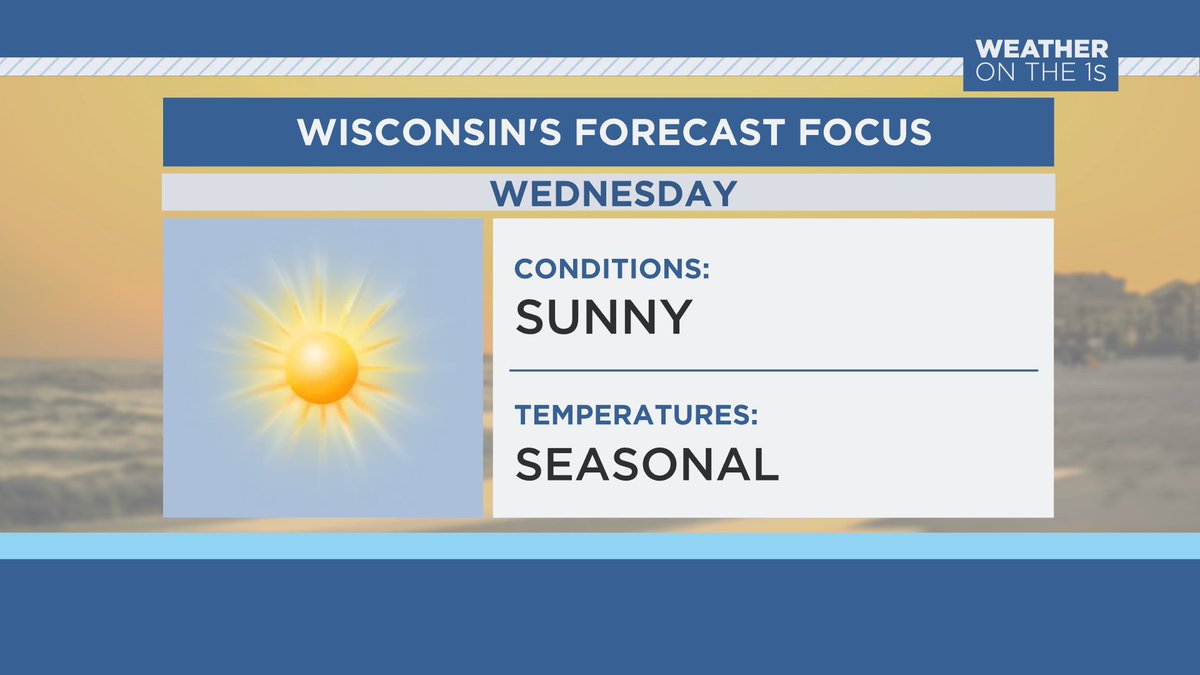 For your Wednesday in Wisconsin expect to see lots of sunshine with comfortable temperatures. 🌞