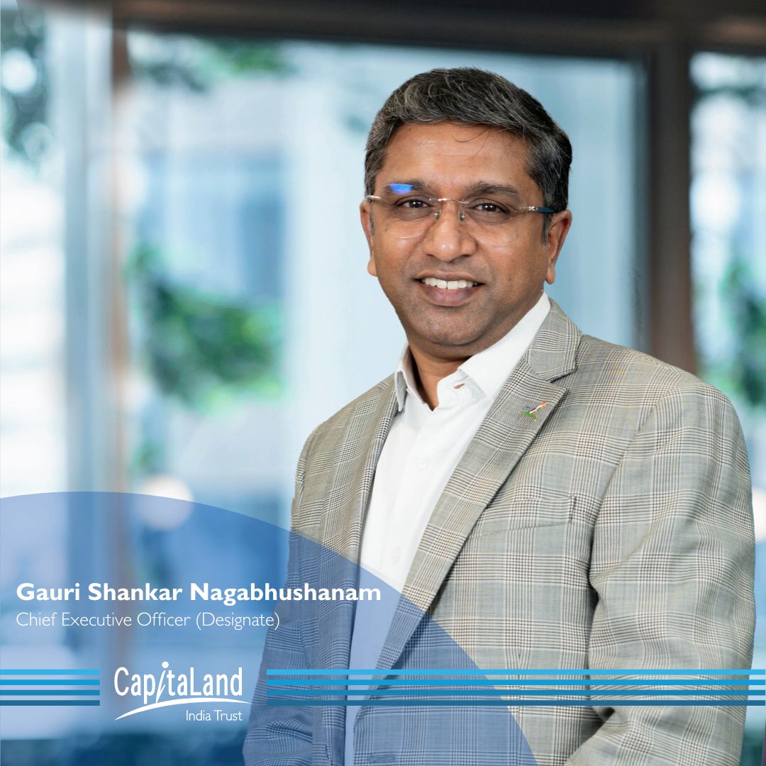 #CapitaLandIndiaTrust has appointed @GauriShankarNag as CEO (Designate) from 16 May 2024. He has over 20 years of experience in #realestate #privateequity and other areas. He will succeed Sanjeev Dasgupta, CLINT's current CEO, around August 2024. bit.ly/CLINT_CEODesig…