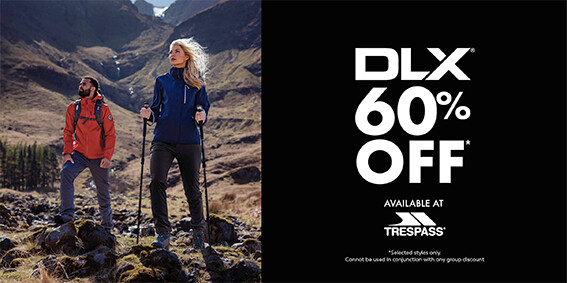 Did someone say 60% off DLX at @trespass? 🙌👀 Shop the premium quality DLX outdoor clothing range at affordable prices in-store today. ✨