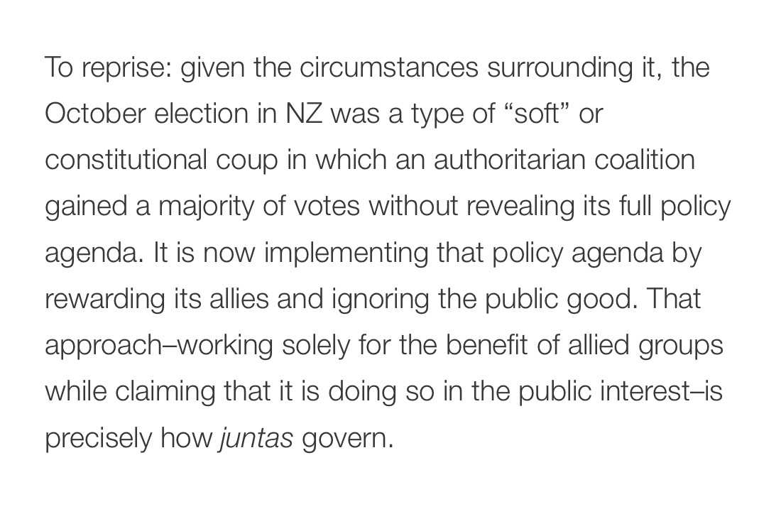 @MrHilariouskiwi 2. 😲😲😲😲 That article (Pablo) absolutely nails it!!! Far out #NZJunta needs to become a trend - although #NZBananaRepublic also always seems fitting! He says nearly exactly what I was here! 😲😲 Spooky! 😬 He also uses coup throughout too!